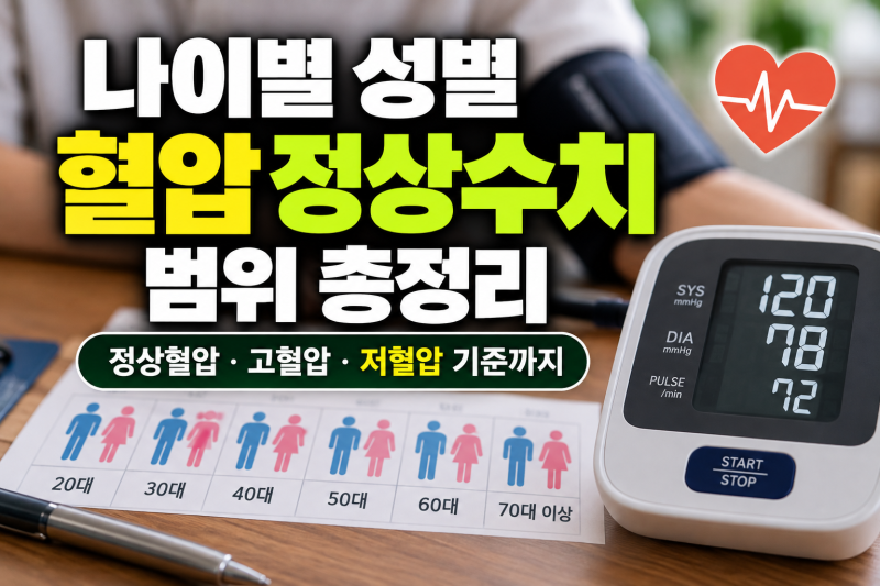 나이별 성별 혈압 정상수치 범위 총정리 (+저혈압)
