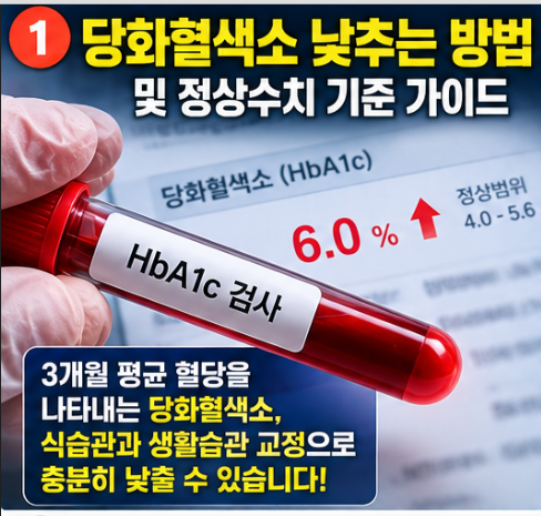 당화혈색소 낮추는 방법, 3개월 평균 혈당 6.0 밑으로 떨어뜨리는 실전 식단 꿀팁