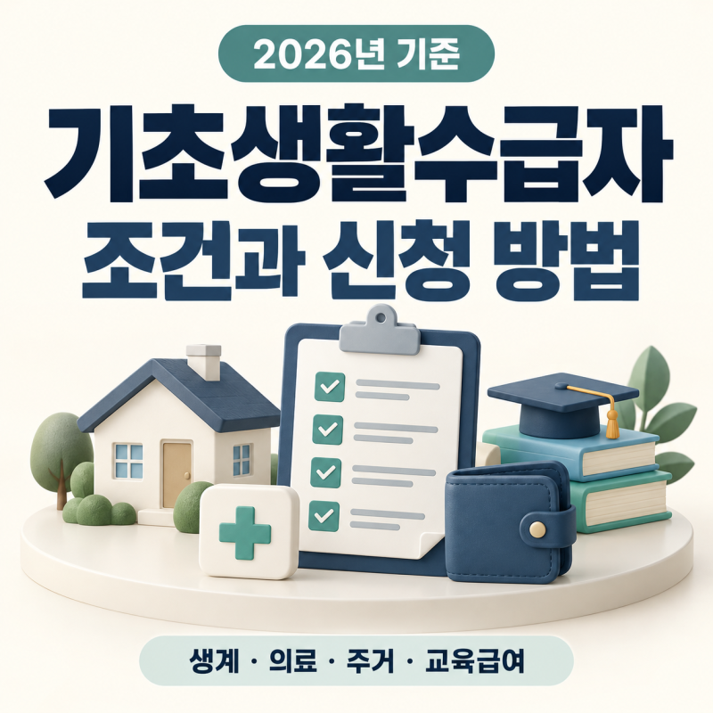기초생활수급자 조건과 신청 방법, 2026년 지원금과 재산 기준은?