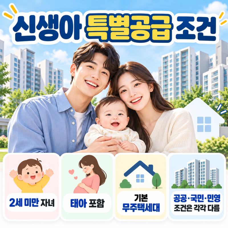 신생아 특별공급 조건｜소득조건·가점·태아·1주택자 정리
