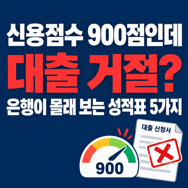 신용점수 900점인데 대출 거절? 은행이 점수 말고 몰래 보는 '성적표' 5가지