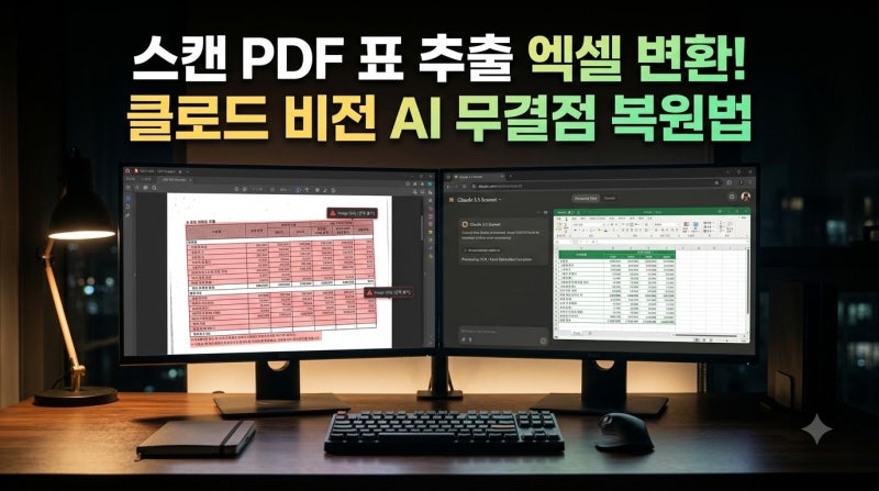스캔 PDF 표 추출 엑셀 변환법! "복사 안 되는 이미지 보고서 데이터 깨짐 없이 살려내는 클로....