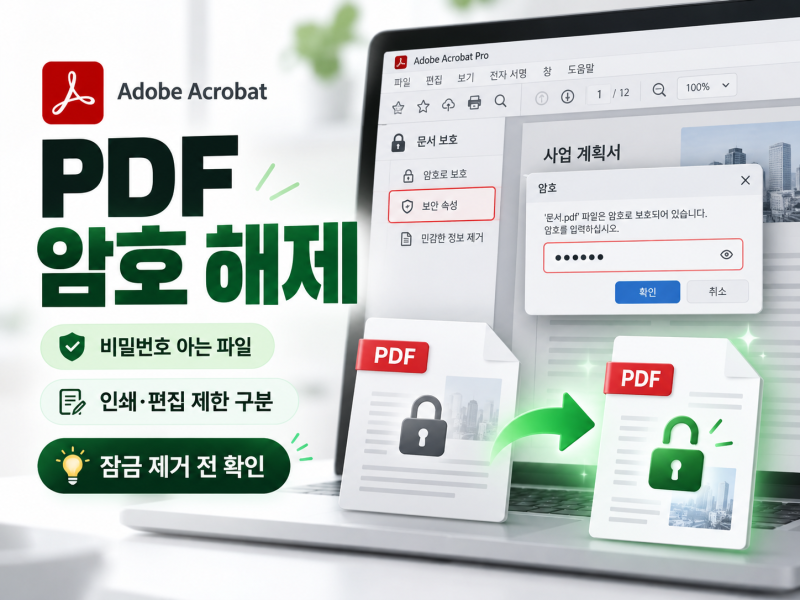 PDF 암호 해제 방법｜비밀번호 아는 파일 잠금 제거·인쇄 제한 차이