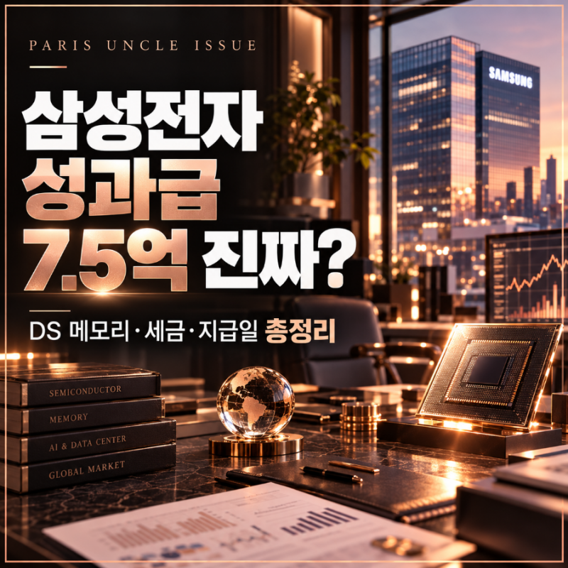 삼성전자 성과급 7.5억 진짜일까? DS 메모리 지급액·세금·지급일 총정리