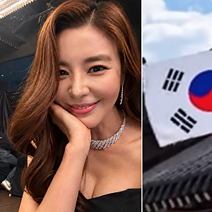 한글날 김규리 카페 앞 '거꾸로 태극기'.. 누가? 실수였을까?