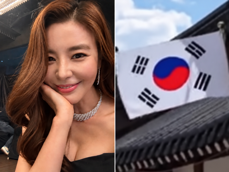 한글날 김규리 카페 앞 '거꾸로 태극기'.. 누가? 실수였을까?