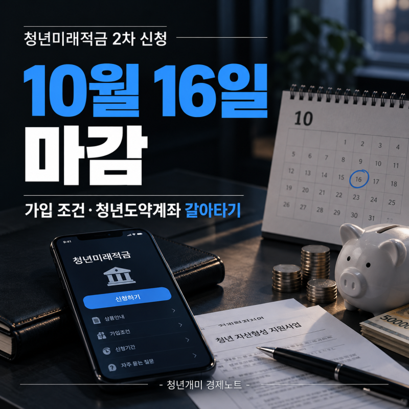 청년미래적금 2차 신청기간 10월 16일 마감, 가입 조건과 청년도약계좌 갈아타기