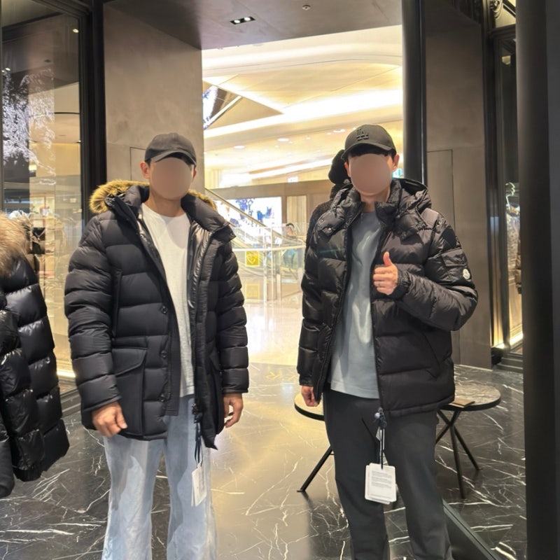잠실 몽클레어 마야 클루니 비교 남성 패딩 추천 몽클레르 30대 남자 착용샷 사이즈