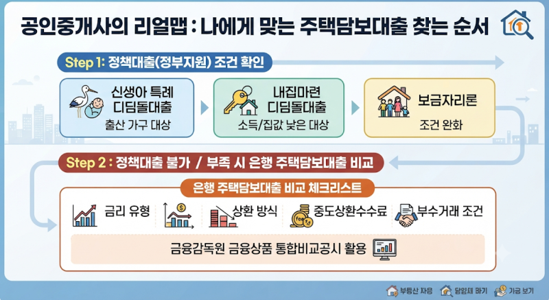 집 살 때 대출상품, 어떤 순서로 골라야 하나요? 정책대출부터 은행 주담대까지 비교하는 법