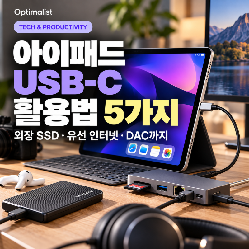 아이패드 USB-C 활용법 5가지｜외장 SSD·유선 인터넷·DAC까지