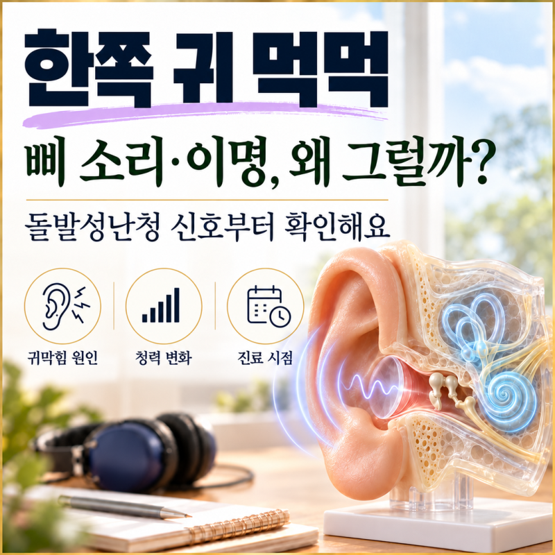 한쪽귀먹먹 이명 삐소리 돌발성난청 증상 귀막힘 원인