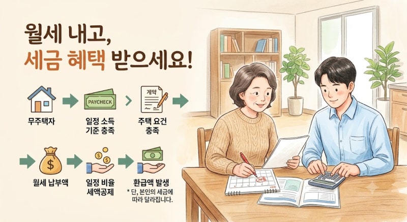 월세환급금 신청방법 총정리｜신청 조건부터 환급액 계산, 홈택스 신청까지