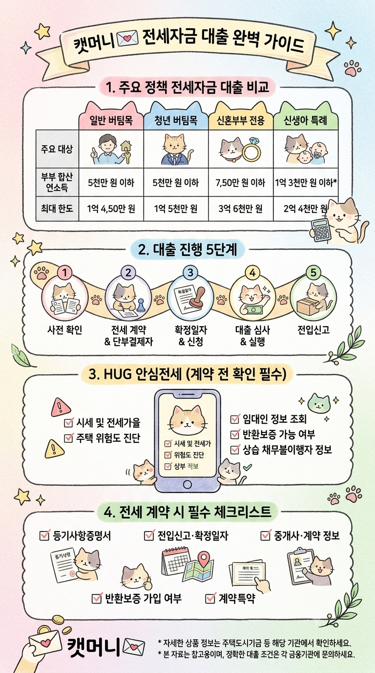 [전세자금 대출 완벽 가이드] 청년·신혼부부·신생아 특례 정책대출 조건 비교부터 계약 전 ....