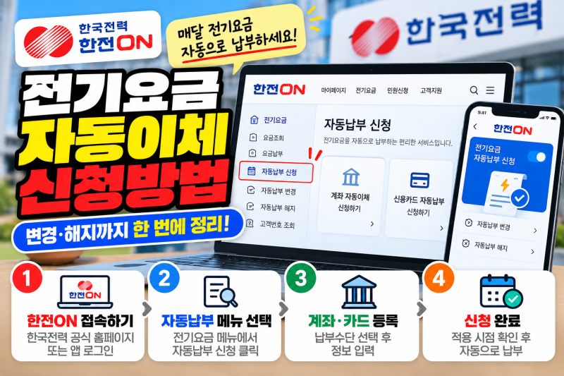 전기요금 자동이체 신청방법, 변경·해지까지 한 번에 정리