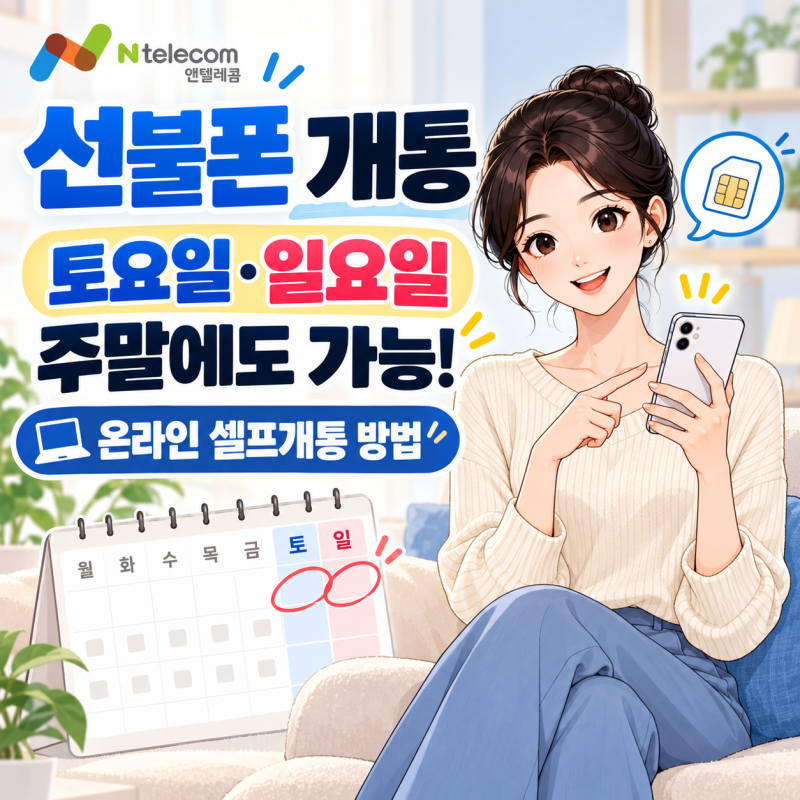 선불폰 개통, 토요일, 일요일 주말에도 할 수 있는 온라인 셀프개통 방법