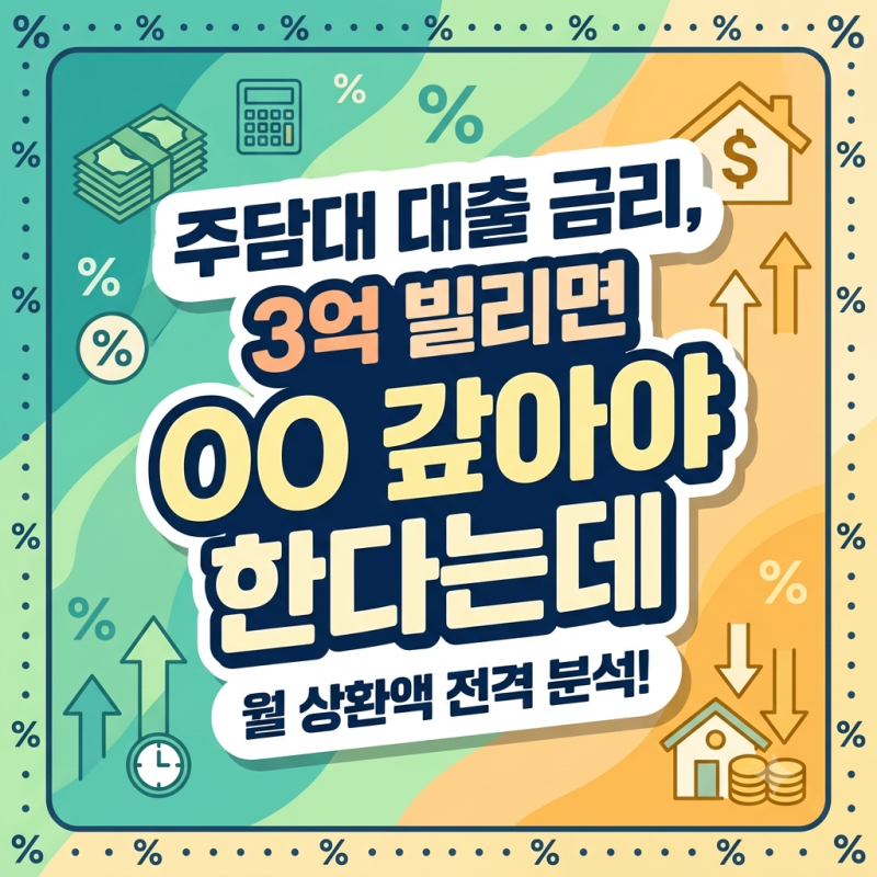 주담대 대출 금리, 3억 빌리면 180만원 상환?