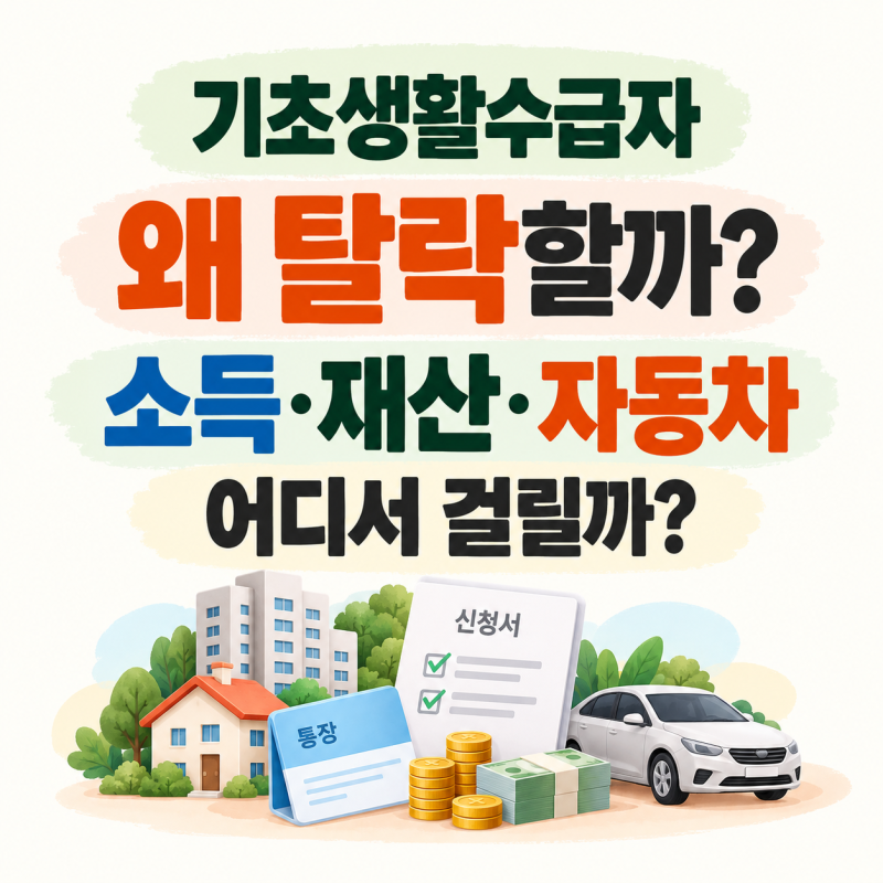 기초생활수급자 신청 탈락 이유｜소득·재산·자동차 어디서 걸릴까?