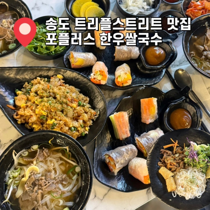 송도 트리플스트리트 맛집 포플러스 한우쌀국수 송현아 근처 애견동반 식당 재방문 후기