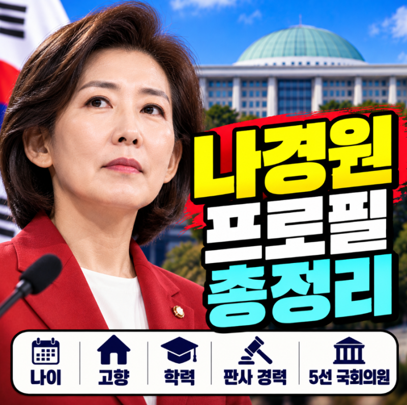 나경원 프로필 총정리｜나이·고향·학력·판사·5선 국회의원