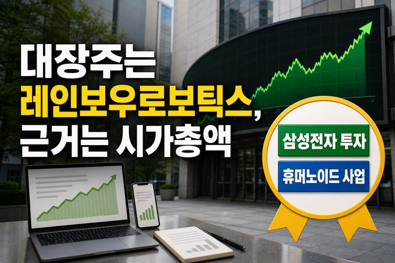 로봇 관련주 대장주 순위 : 시총 8조원대 레인보우로보틱스 1위