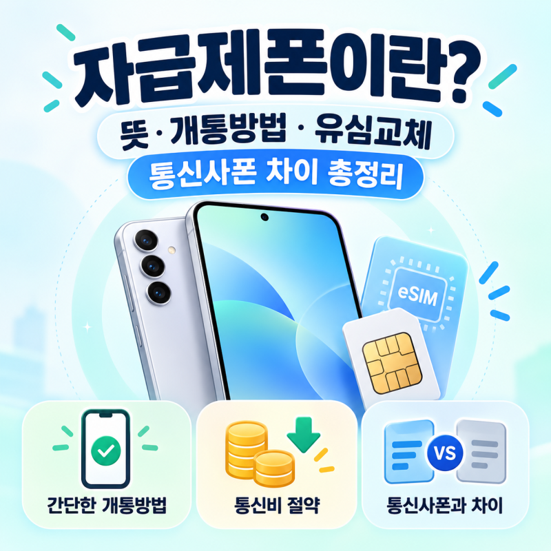 자급제폰이란? 뜻·개통방법·유심교체·통신사폰 차이 총정리