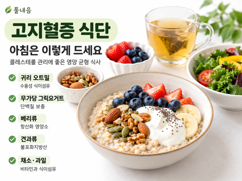 고지혈증 식단, 아침·점심·저녁 이렇게 먹으면 됩니다
