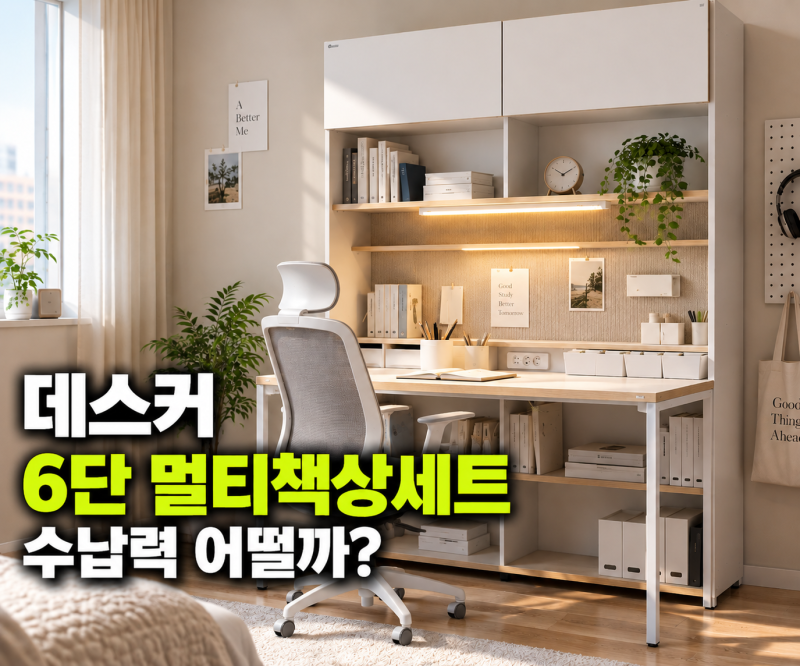 데스커 6단 멀티책상세트 수납력 좋은 학생용 책상 추천, 깔끔한 공부방 완성하기