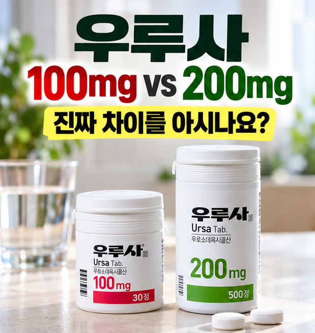 우루사 100mg vs 200mg, 함량만 다른 줄 알았다면?