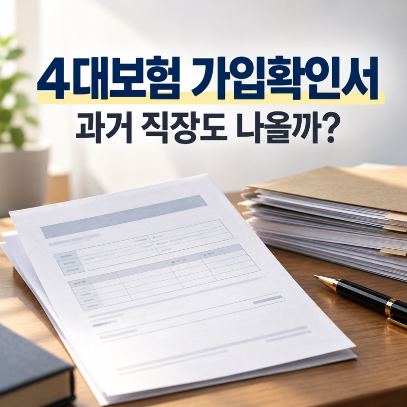 4대보험 가입확인서 발급방법, 현재 가입내역과 과거 근무이력 차이