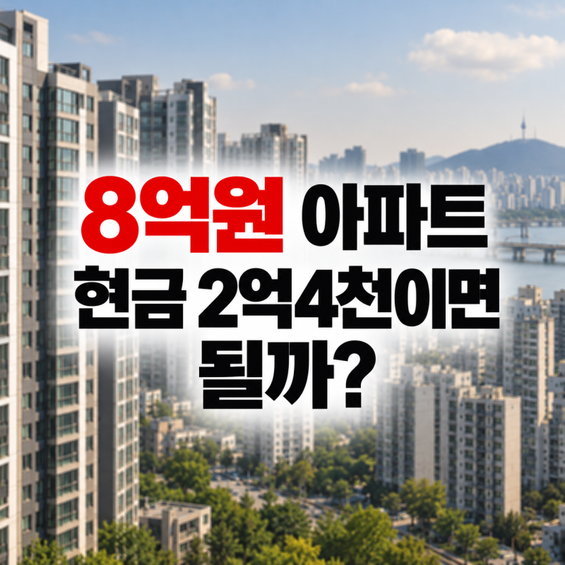 8억원 아파트 사려면 현금 얼마 필요할까? 대출·취득세·중개보수까지 계산