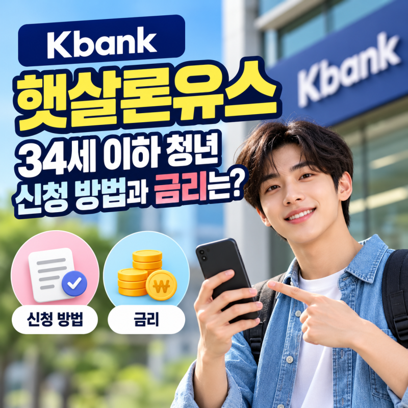 케이뱅크 햇살론유스 출시, 34세 이하 청년 신청 방법과 금리는?