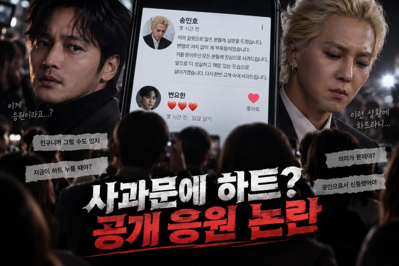 변요한, 송민호 사과문에 하트 3개…공개 응원이 논란이 된 이유