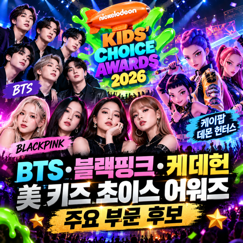 BTS와 블랙핑크가 같은 상 후보? 미국 시상식에 케데헌까지
