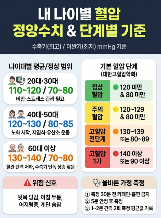 내 나이 혈압은 정상일까? 나이별 혈압정상수치 범위와 위험 신호 정리