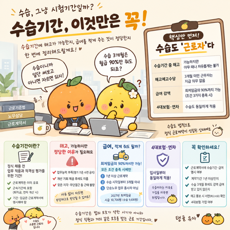 "수습이니까 괜찮아"는 틀린 말? 수습기간 해고 · 급여 총정리