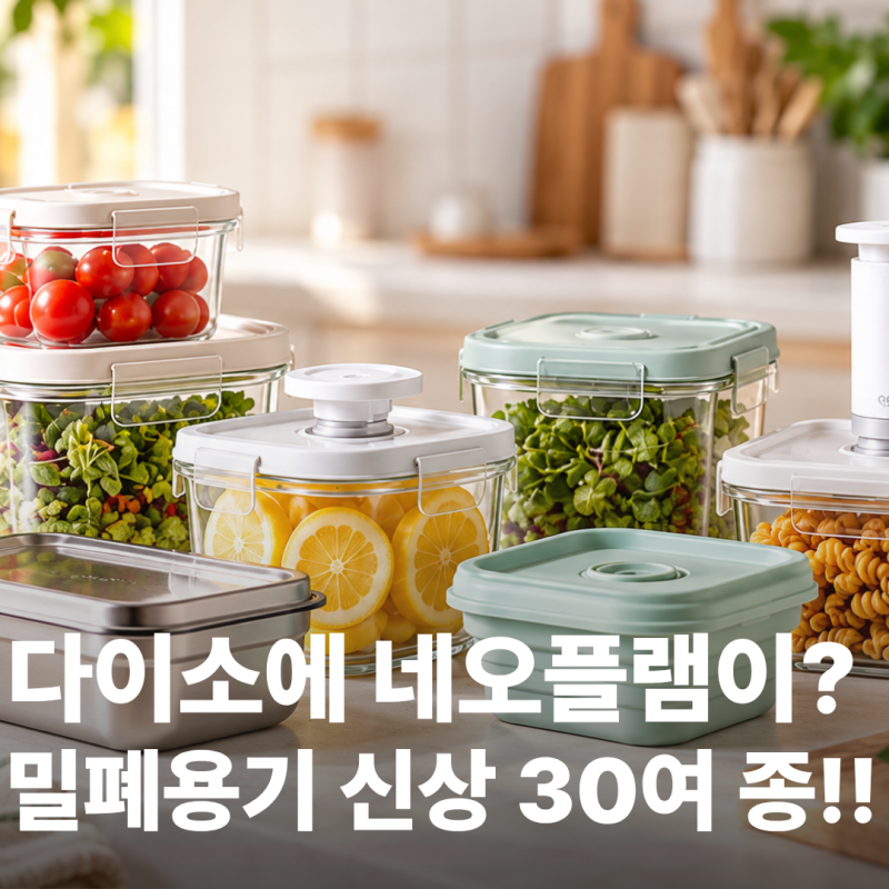 다이소 밀폐용기 신상 30여 종｜진공용기부터 네오플램까지