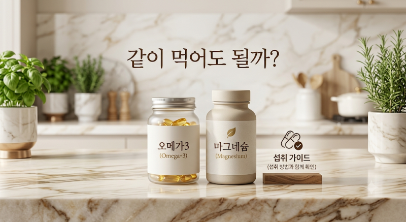 오메가3와 마그네슘 같이 먹어도 될까? 부모님 영양제 복용시간 정리