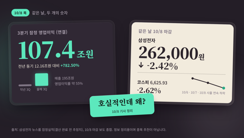 삼성전자 호실적에도 주가 하락 이유