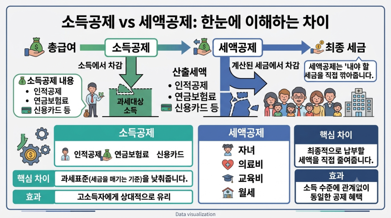 소득공제 세액공제 차이 쉽게 정리, 사회초년생은 뭐부터?