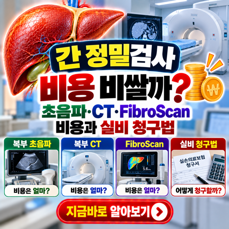 간 정밀검사 비용 비쌀까? 초음파·CT·FibroScan 비용과 실비 청구법
