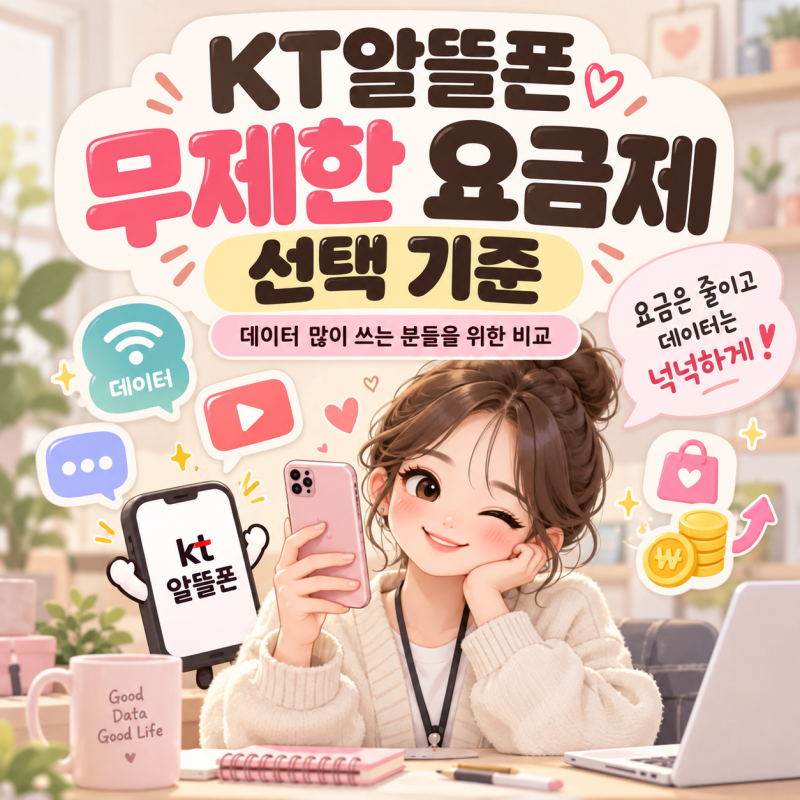 데이터 사용량은 많은데 요금이 부담된다면? KT알뜰폰 무제한 요금제 선택 기준