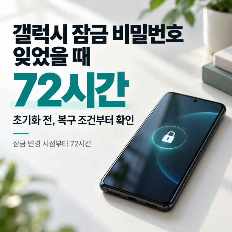 갤럭시 잠금 비밀번호 잊었을 때｜초기화 전 확인할 ‘72시간’ 복구 조건