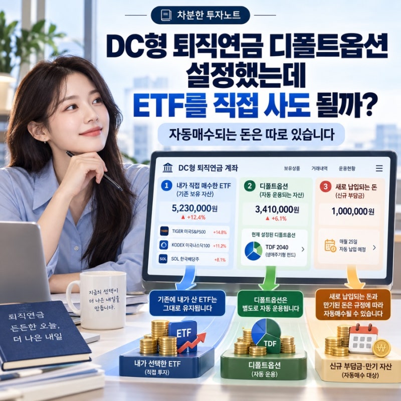 “DC형 퇴직연금 디폴트옵션 설정했는데 ETF를 직접 사도 될까?” 자동매수되는 돈은 따로 있....