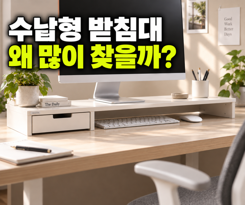 데스커 모니터받침대 수납형 1000mm 깔끔한 데스크테리어 완성하기