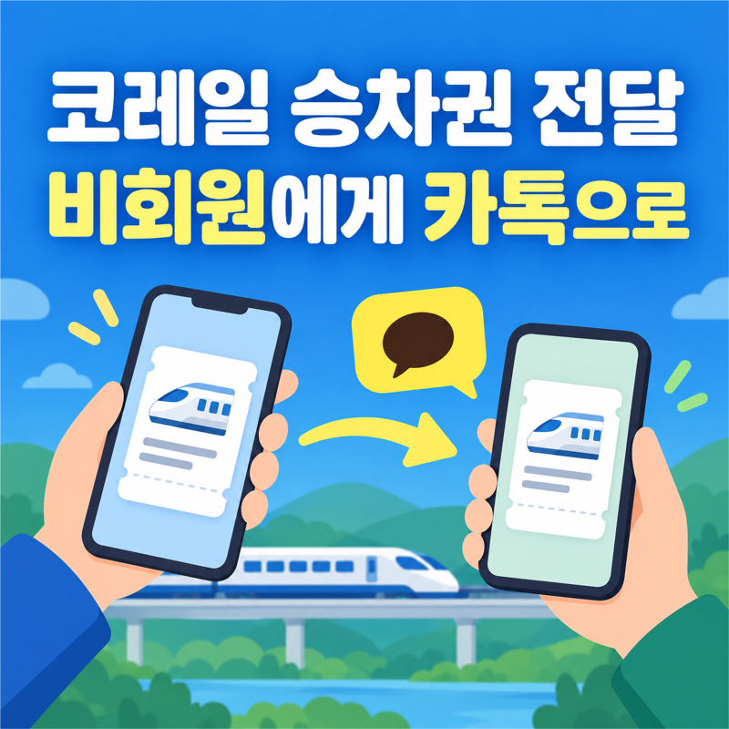 코레일 승차권 전달, 비회원에게 카톡으로 보내는 법