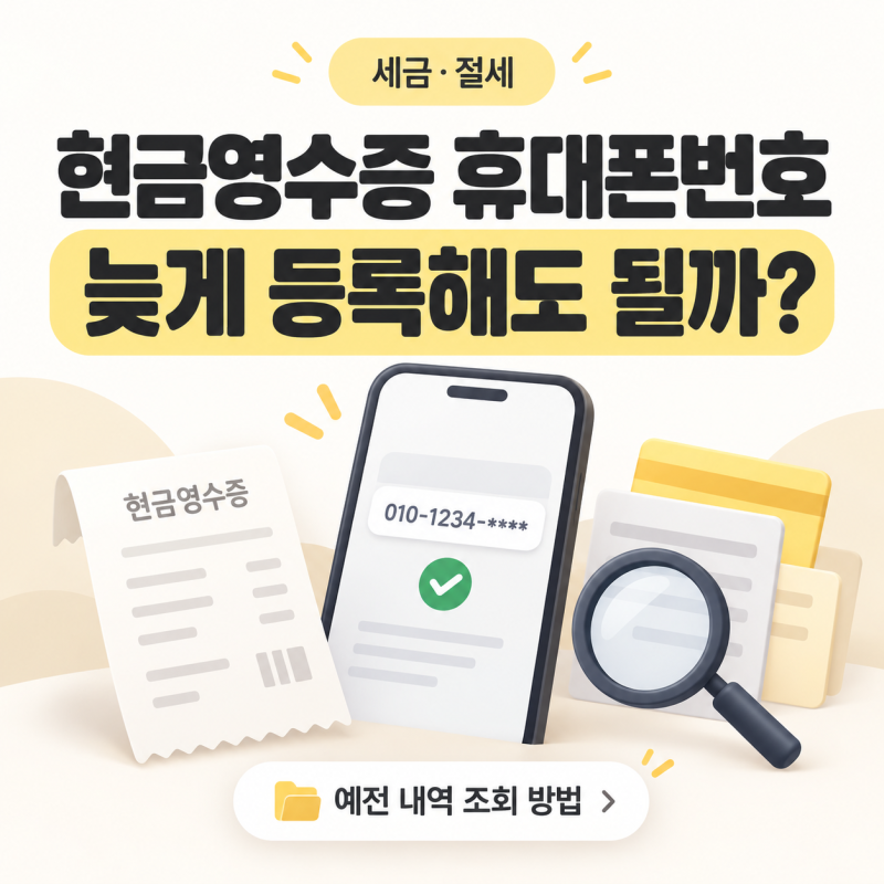 현금영수증 휴대폰번호 늦게 등록했다면? 예전 내역 조회 방법