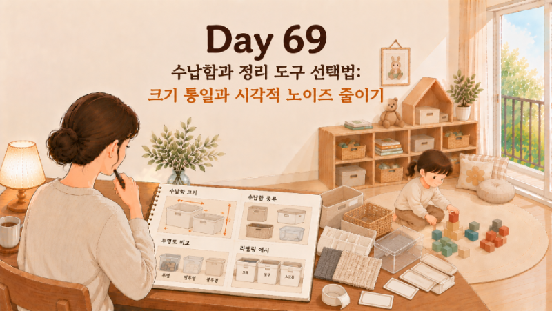 인테리어 기초 69｜수납함과 정리 도구 선택법: 크기 통일과 시각적 노이즈 줄이기