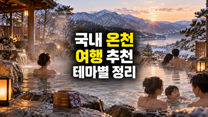 국내 온천여행 추천: 혼자 커플 부모님, 가족탕 호텔 리조트 테마별 추천 여행지
