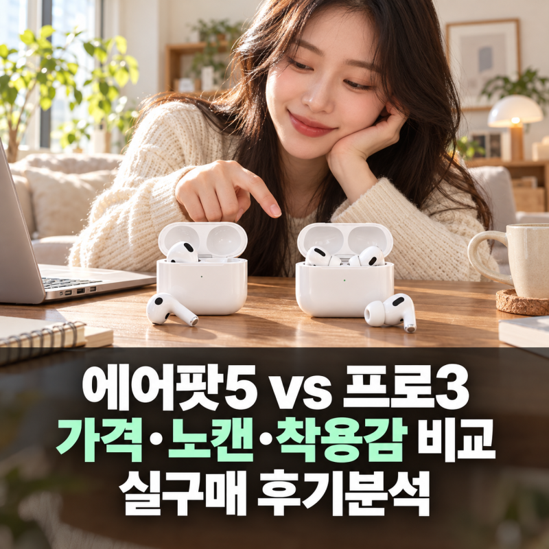 에어팟5 vs 에어팟 프로3｜프로3까지 갈 필요 있을까? 가격·노캔·착용감 비교 (+에어팟5 실구....