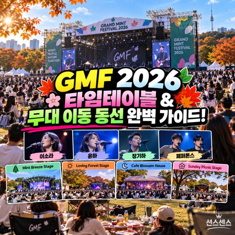 "GMF 타임테이블 보고 그냥 갔다간 낭패! 이소라·윤하 겹치는 시간대 무대 이동 꿀팁"